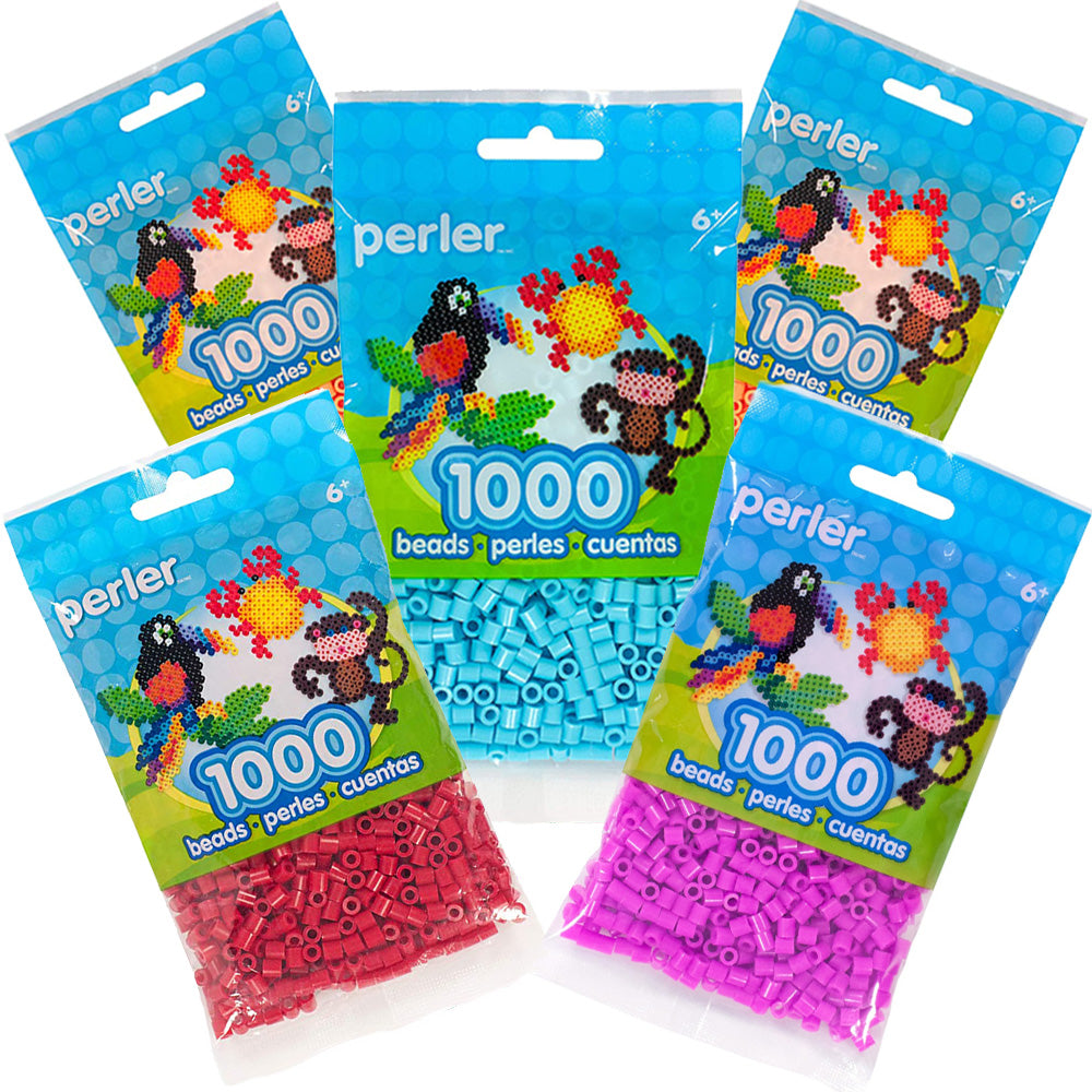 Perler Beads Fuse Beads for Crafts, 1000pcs, Newsprint Striped Black, Grey,  and White